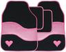 View Item Pink Heart & Black 4 Pce Car Mat Set 
