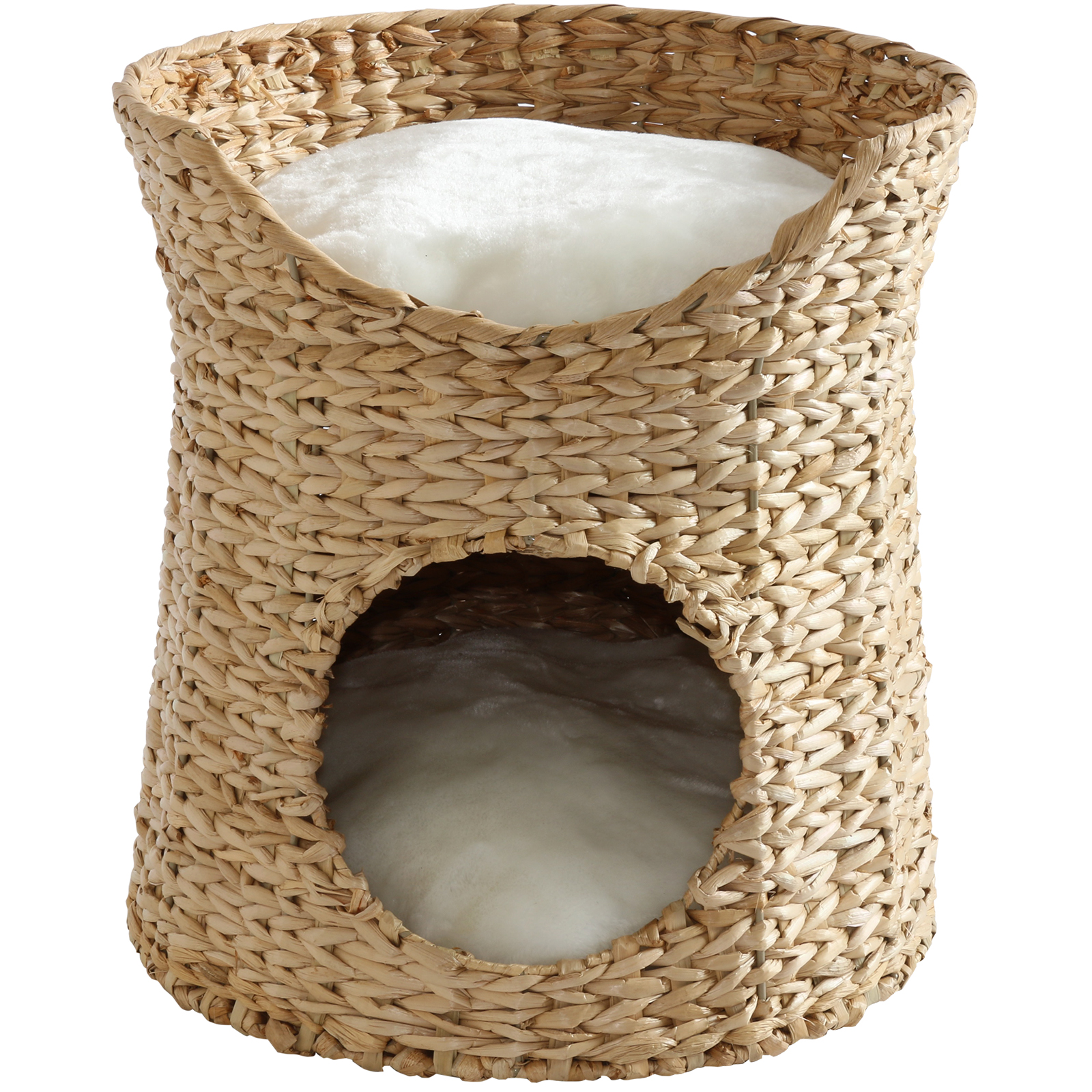 ME & MY 2 TIER WOVEN CAT/KITTEN BED RAISED TWIN BASKET WICKER CAVE