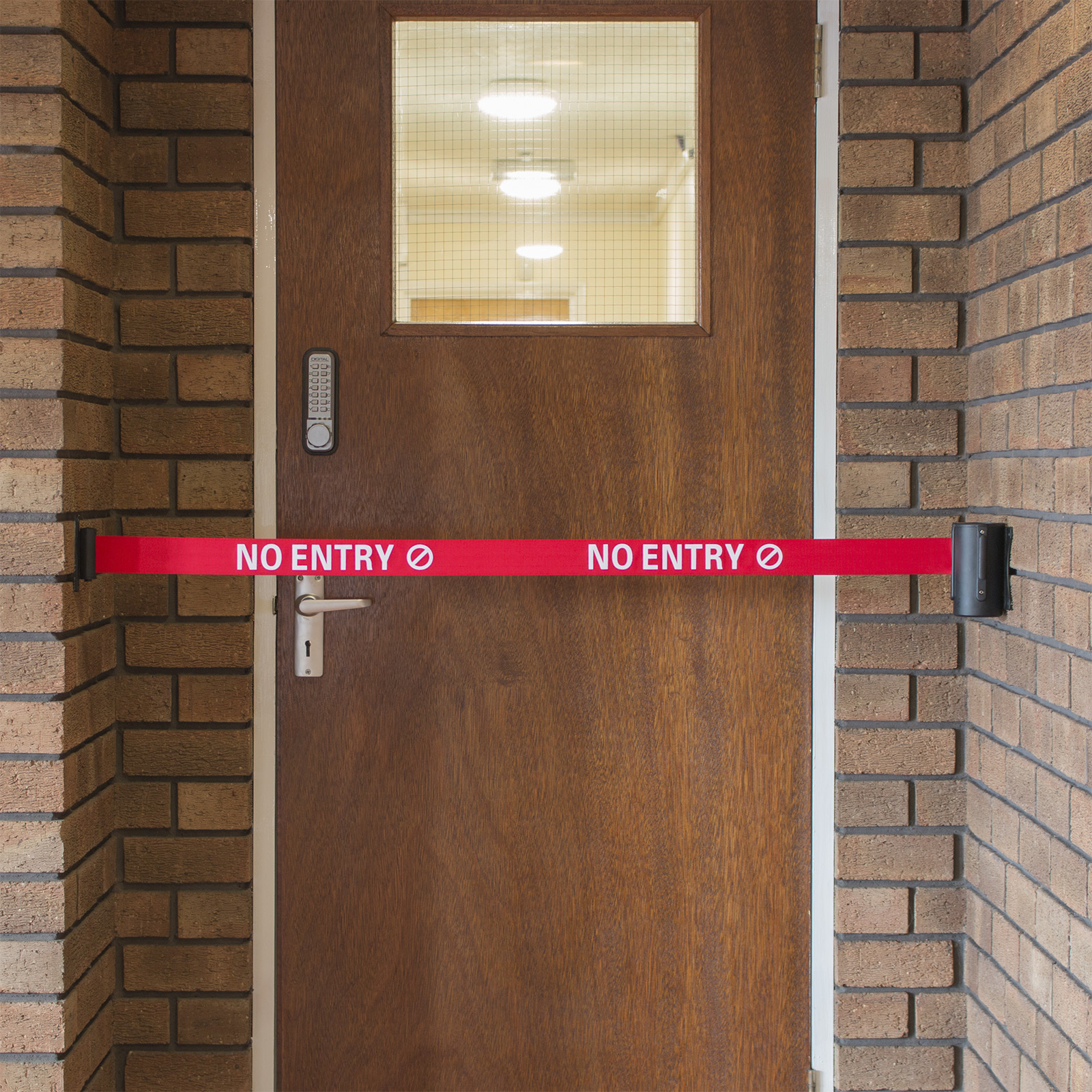 No Entry Red Retractable Security Belt/Barrier Ribbon Door Safety