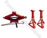 View Item 1 Tonne Scissor Jack and Pair of Fixed Base Axle Stands