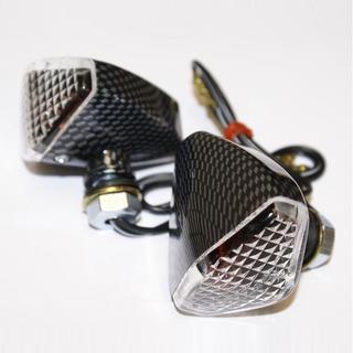 Mini Diamond Style Carbon Effect Motorcycle Indicators