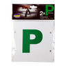 View Item 3 In 1 Magnetic/Stick/Tie On Green New Driver P Plates - Pair