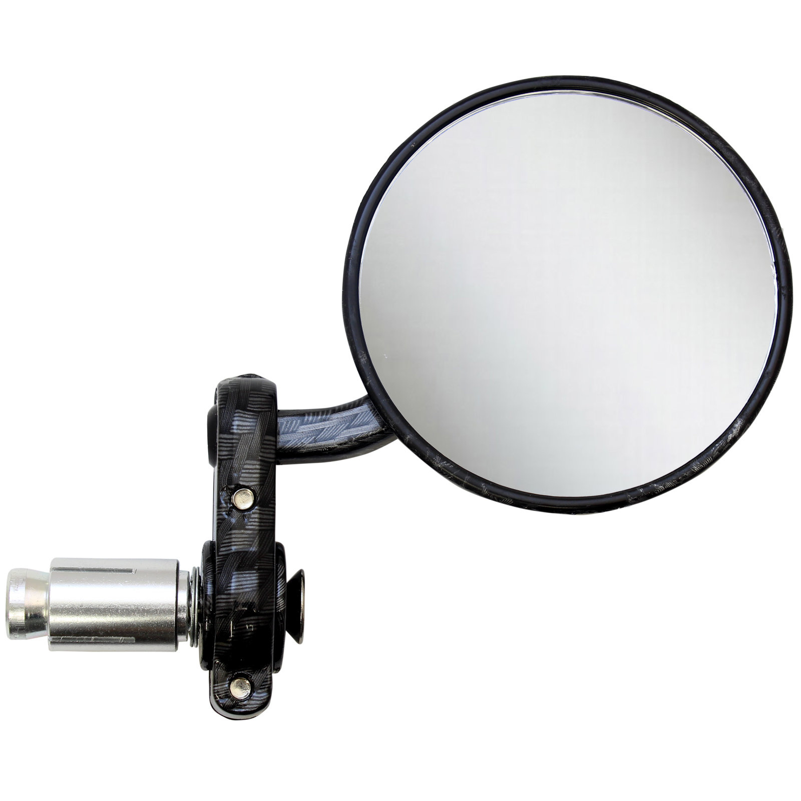 CARBON ROUND 22MM BAR END MOTORBIKE MIRRORS UNIVERSAL MOTORCYCLE/BIKE