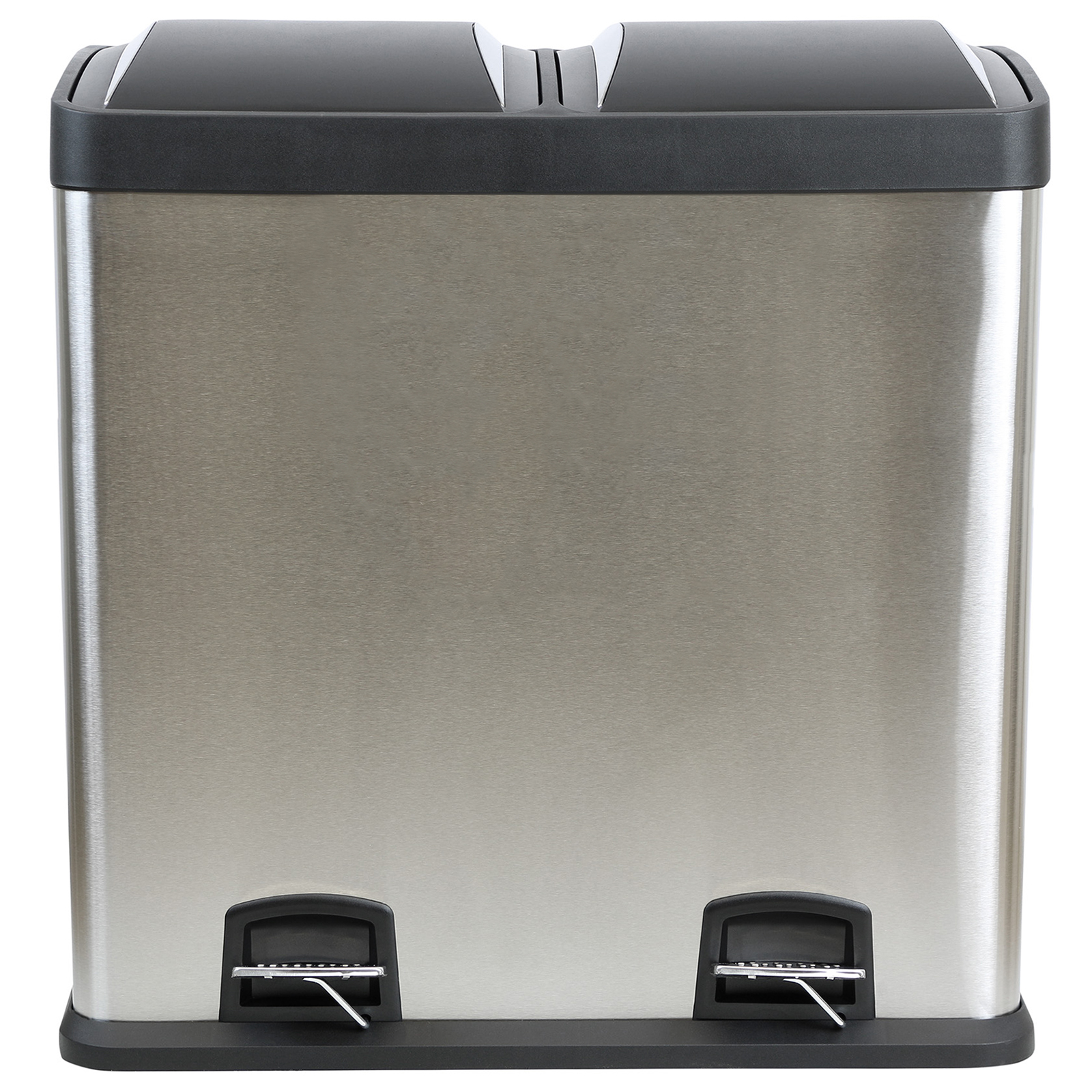 LARGE 60L DOUBLE/RECYCLING PEDAL BIN TWIN COMPARTMENT RUBBISH/WASTE