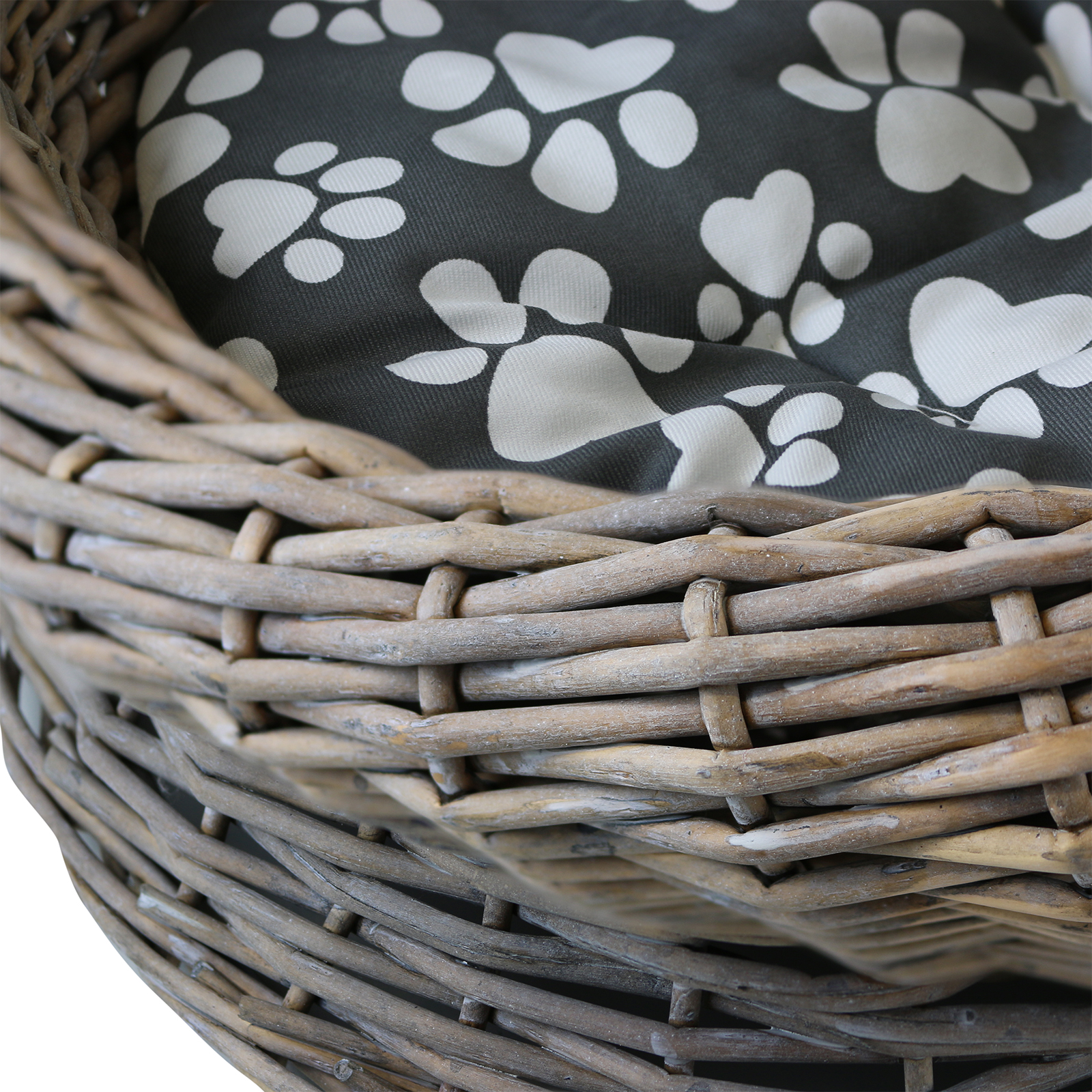 ME & MY WOVEN WICKER CAT/KITTEN ROUND PET BED/BASKET/IGLOO WASHABLE