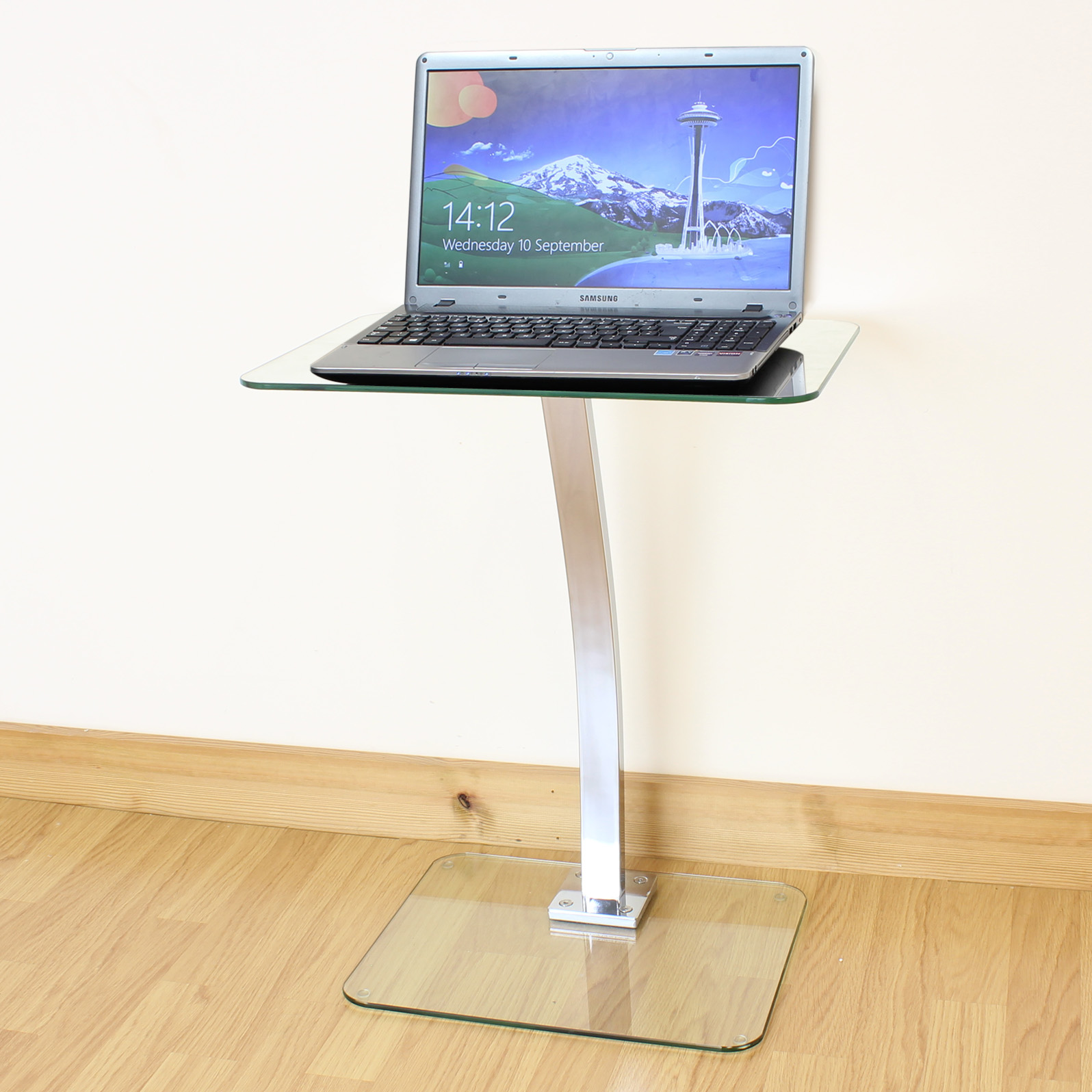 Clear Glass Laptop/Notebook Table Desktop Stand