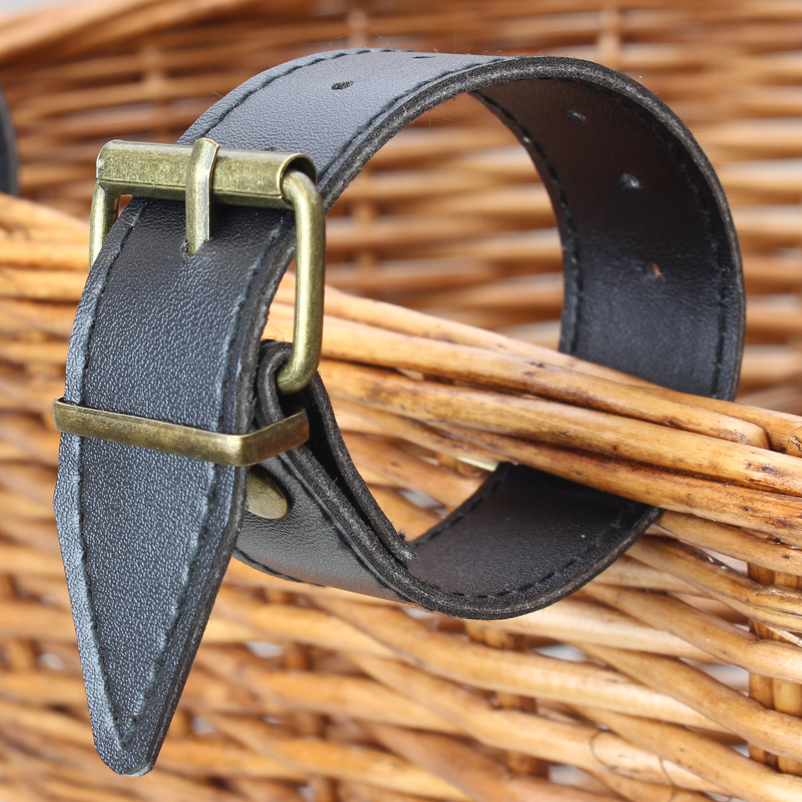 PEDALPRO LEATHER BICYCLE BASKET STRAPS 9.5" INCH BIKE/CYCLE/HANDLEBARS PAIR/SET