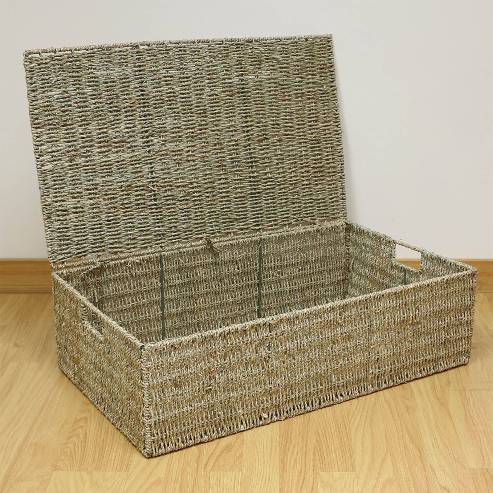 Large Natural Woven Wicker Underbed Storage Chest Bedding/Blanket Box