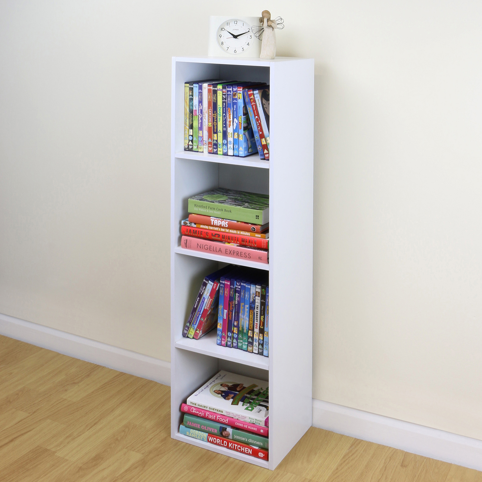 4 Tier Wooden White Cube Bookcase Storage Display Unit Modular Shelving