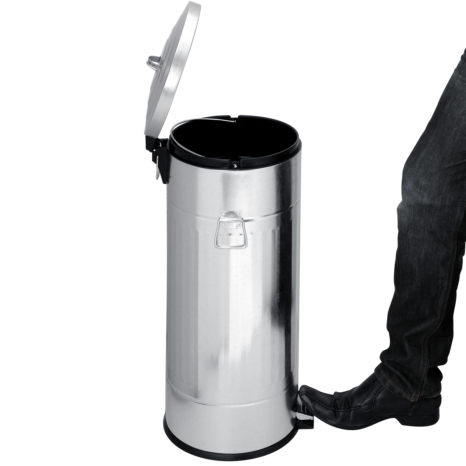 HARTLEYS 30 LITRE METAL RETRO ROUND STEEL WASTE/RUBBISH PEDAL KITCHEN