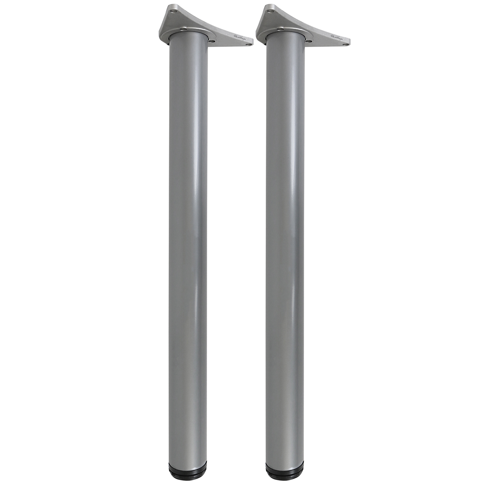 2 SILVER 730MM WORKTOP/KITCHEN/ISLAND/BREAKFAST BAR TABLE LEGS/SUPPORTS