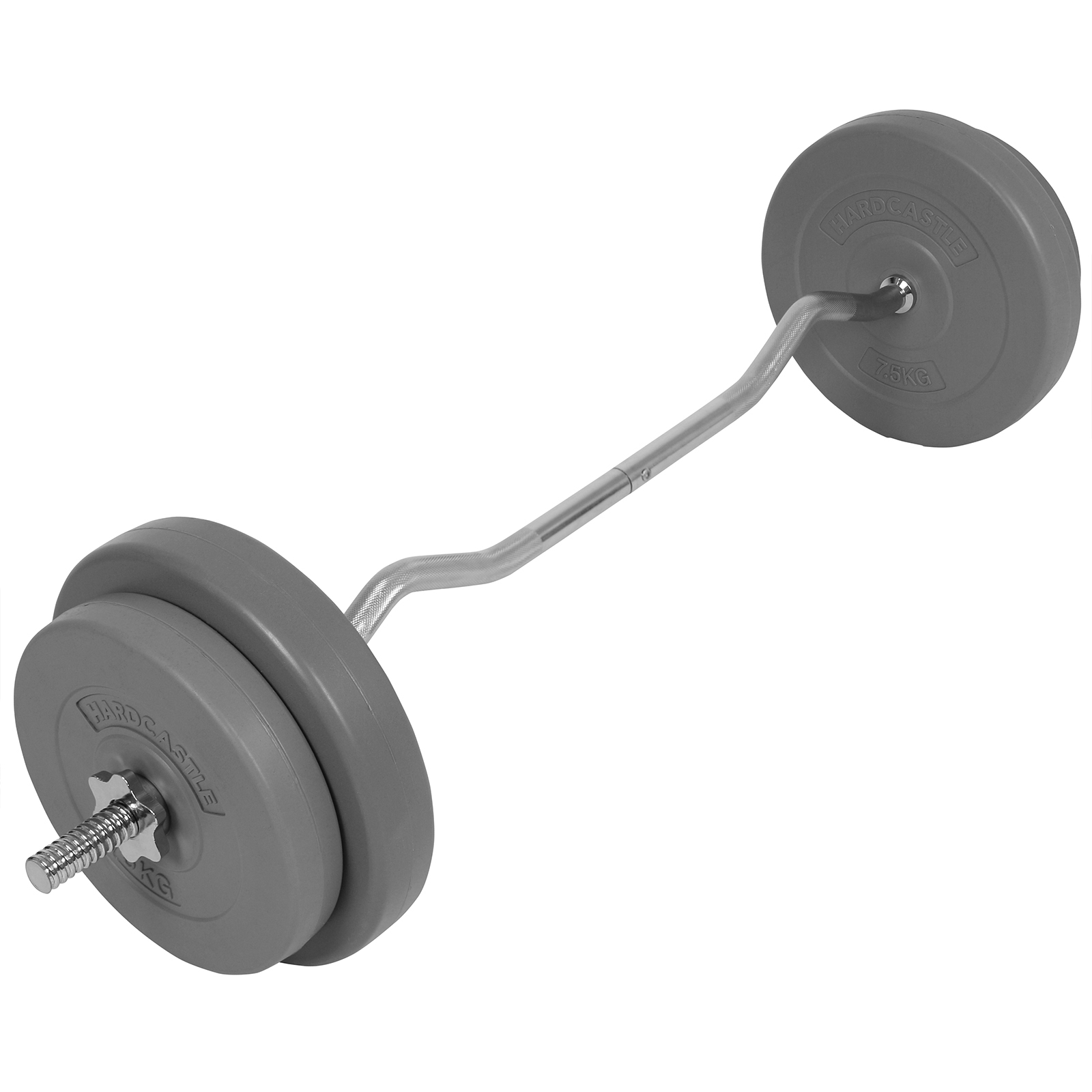 GREY 30KG CURLBAR WEIGHT LIFTING SET ARM/BICEP EZ EASY CURL/BARBELL 2