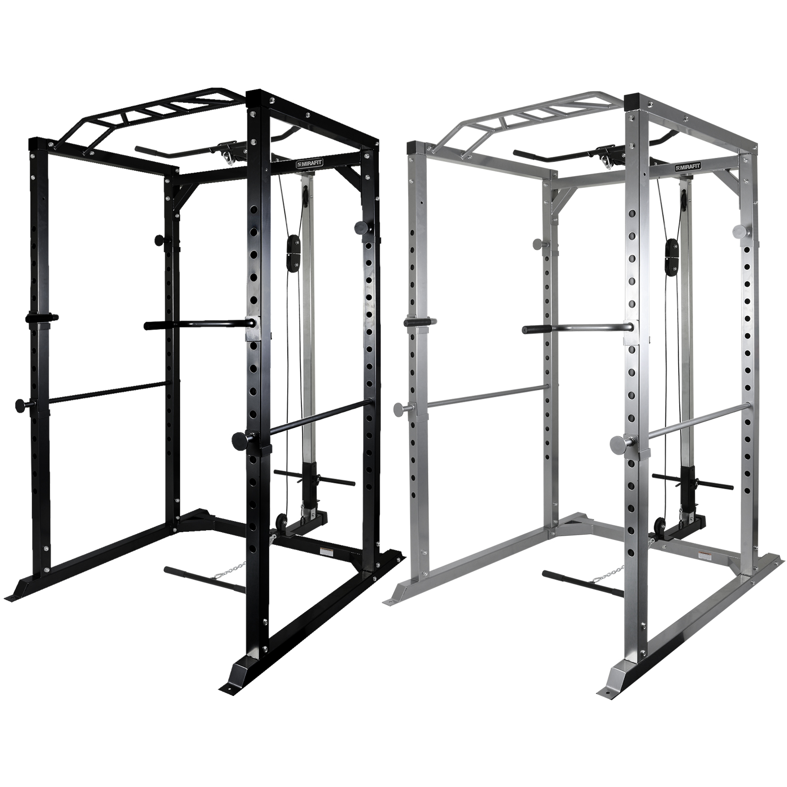 Mirafit 350kg Heavy Duty Olympic Power Cagesquat Rack And Cable Pull Up