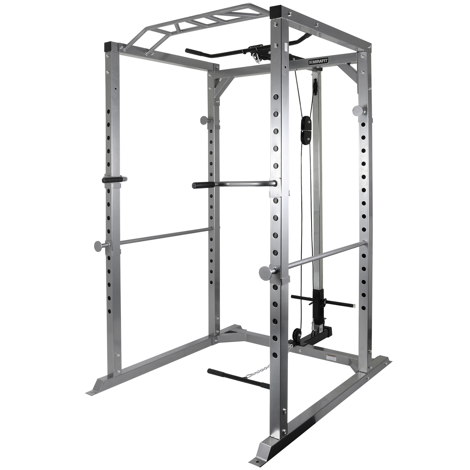 Mirafit 350kg Heavy Duty Olympic Power Cage/Squat Rack & Cable Pull Up