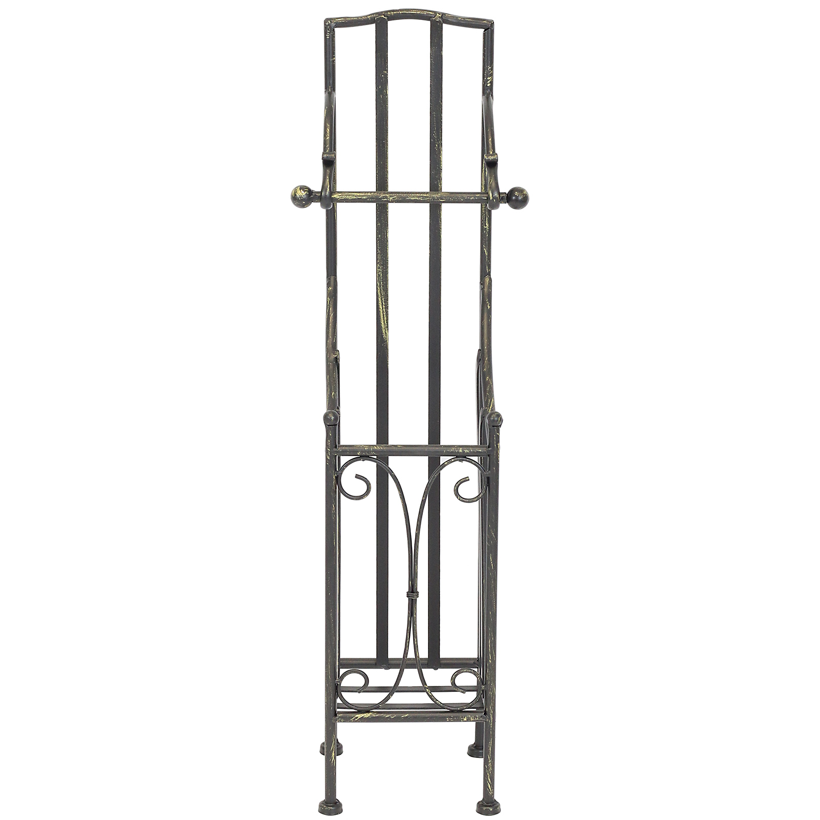 HARTLEYS WROUGHT IRON FREESTANDING SHABBY CHIC BLACK TOILET ROLL HOLDER