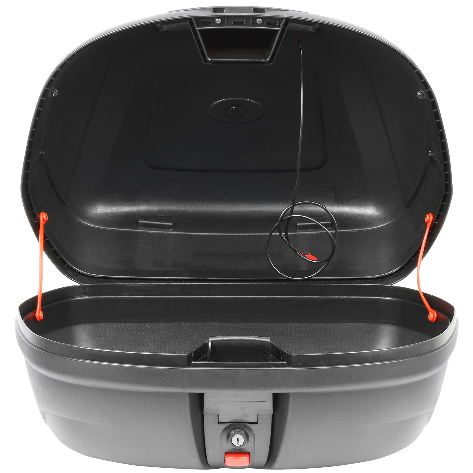 RYDE GLOSS BLACK 48L MOTORCYCLE TOP BOX WITH LED LIGHT MOTORBIKE/BIKE