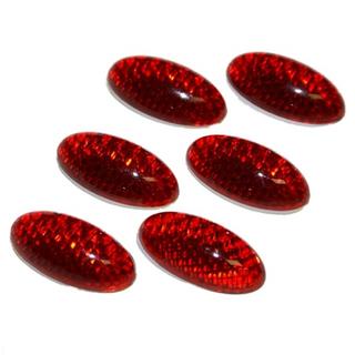 Universal Self Adhesive Red Reflectors - 6 Pack