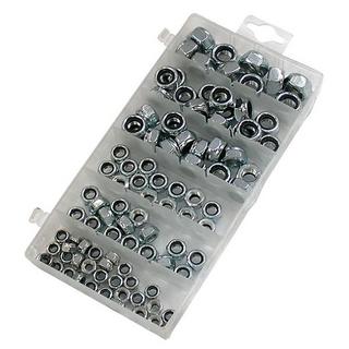 6mm/8mm/10mm/12mm Nylon Locking Nut Set & Storage Case - 100 Piece
