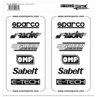 Black E-Tech/Sparco Car Door Panel Stickers - Pair