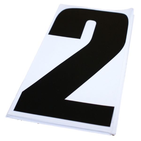 NUMBER 2 BLACK 6 INCH MOTOCROSS/MOTOX/MOTORBIKE RACING STICKERS/NUMBERS 10 PACK Enlarged Preview