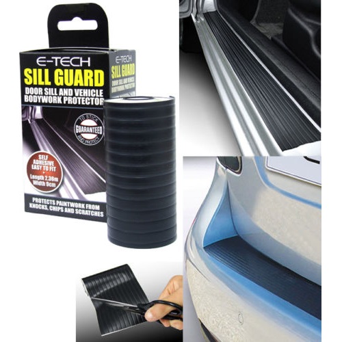 ETECH BLACK CAR DOOR SILL/LOWER BODYWORK SCUFF PROTECTOR/GUARD PLATE