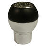 View Item Chrome Metal & Black Leather Effect Ball Shape Gear Knob