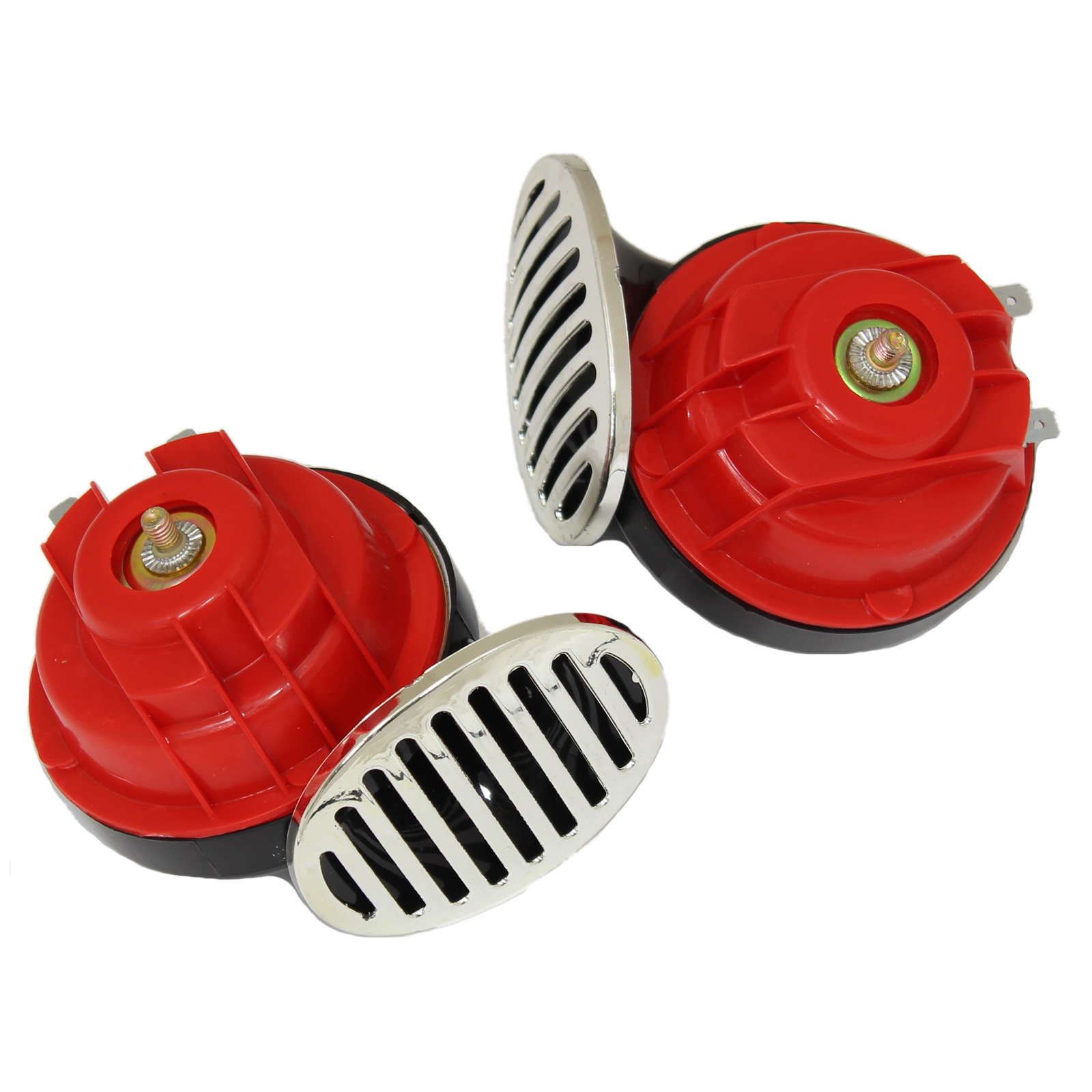 2 X 12V TWIN TONE SNAIL HORNS & CHROME GRILLES REPLACEMENT 2 X 12V TWIN TONE SNAIL HORNS & CHROME GRILLES REPLACEMENT