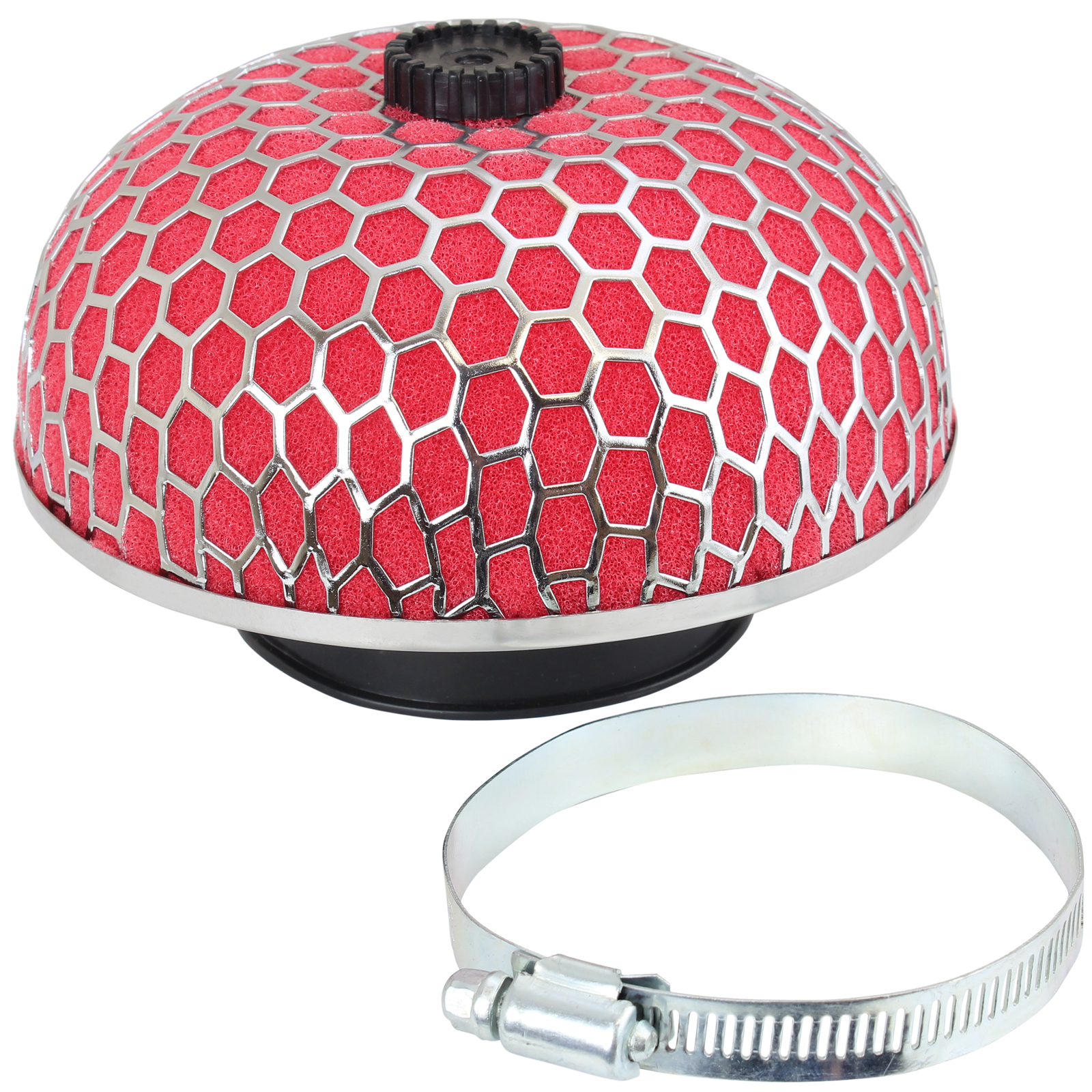 RED JAP STYLE FOAM MUSHROOM CAR AIR FILTER/INTAKE UNIVERSAL CONE RACING