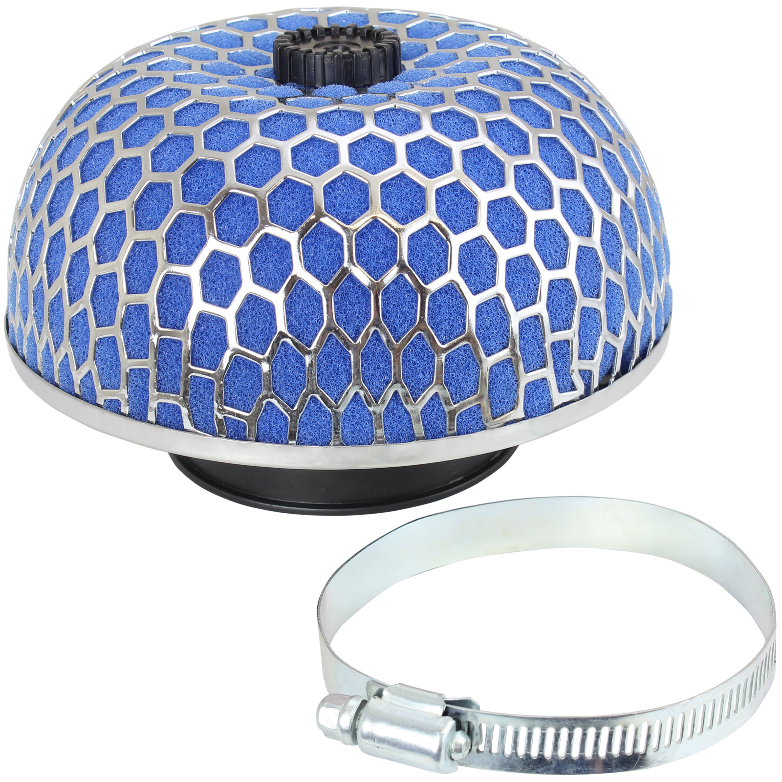 BLUE JAP STYLE MUSHROOM CAR AIR FILTER/INTAKE UNIVERSAL FIT CONE