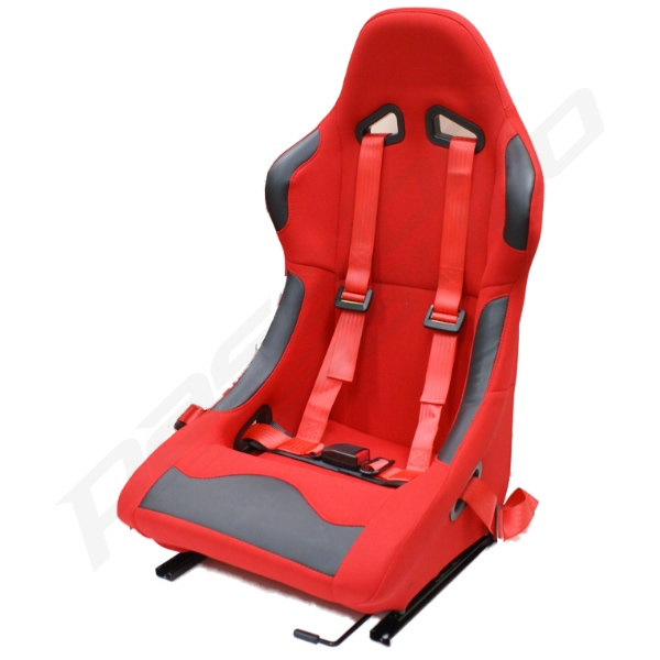 RED FIXED BUCKET SEAT + HARNESS FOR RACING/TRACK/STOCK/BANGER CAR eBay