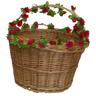 View Item Bicycle Wicker Basket & Decorative Pink Flower String