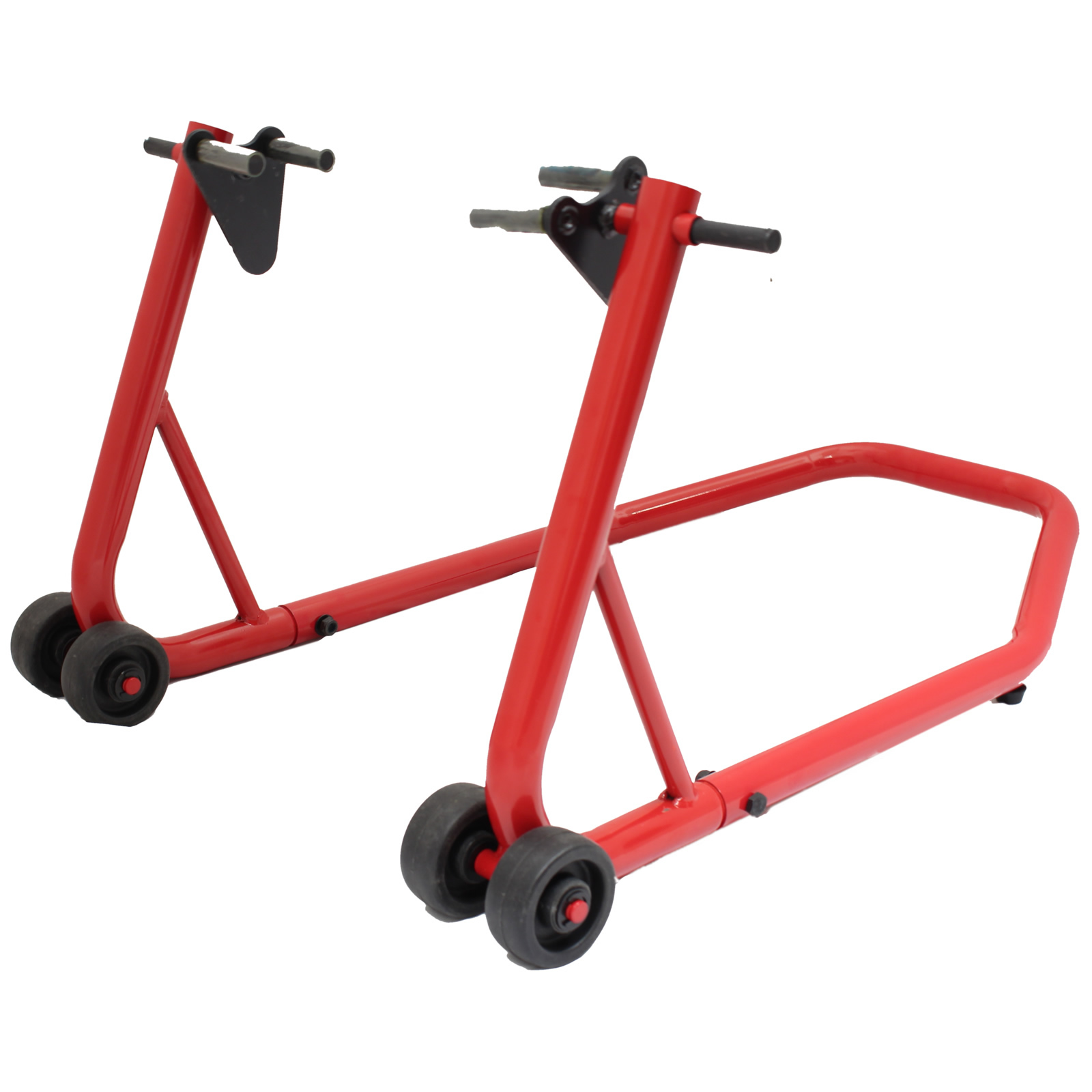 MOTORCYCLE FRONT AND BACK/REAR PADDOCK STANDS SET/KIT/PAIR/TWIN