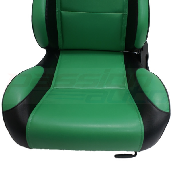 LUXURY GREEN/BLACK PVC RECLINING BUCKET CAR SEATS SPORTS CAR SEAT