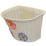 View Item White Girls Childrens Bicycle Basket with Flowers