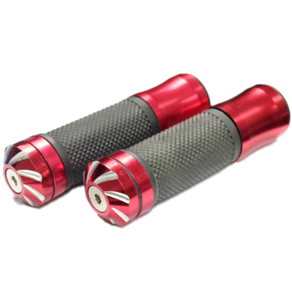 RED 7/8” ALUMINIUM MOTORBIKE HANDLEBAR GRIPS MOTORCYCLE/MOTOX BAR ENDS CNC 1 eBay
