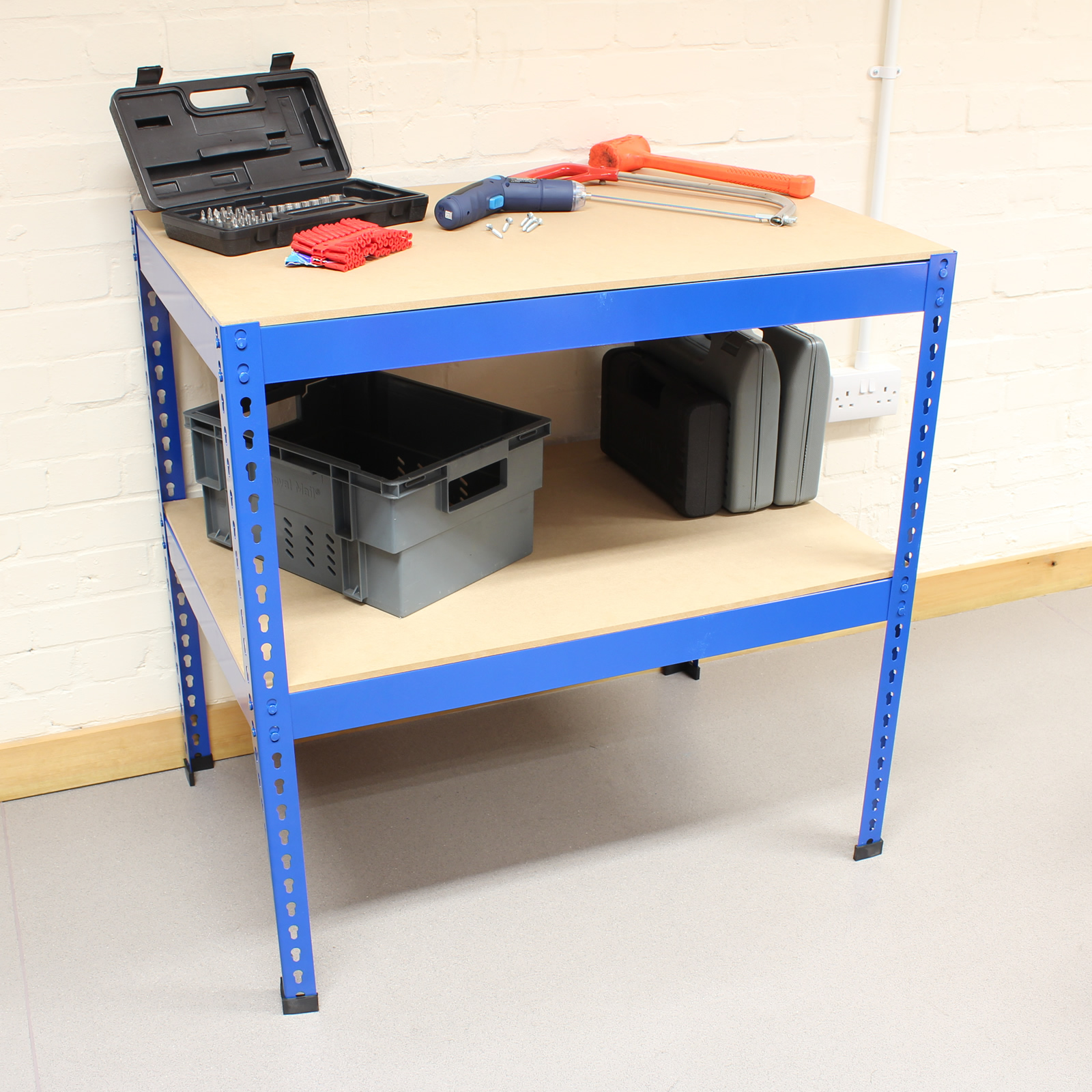  Steel Work Bench/Station/Wood Shelves for Garage/Warehouse/Shed | eBay