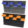 View Item 25pce Wall Mount Tool Rack Board with Pegs & Storage Bins - Blue/Orange
