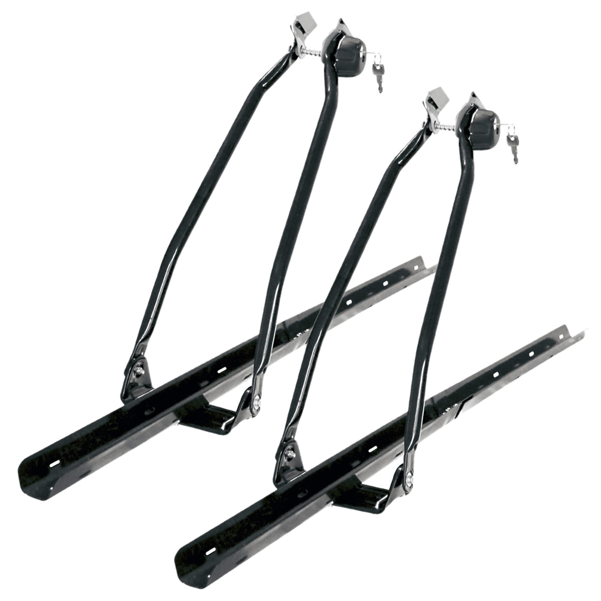 2 x UNIVERSAL LOCKABLE CAR ROOF TOP BICYCLE CARRIER RACK FOR CYCLE/BIKE LOCKING