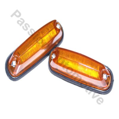 PAIR OF AMBER REPLACEMENT CAR EXTERIOR STYLING FLASHER LAMPS WITH BULBS Enlarged Preview