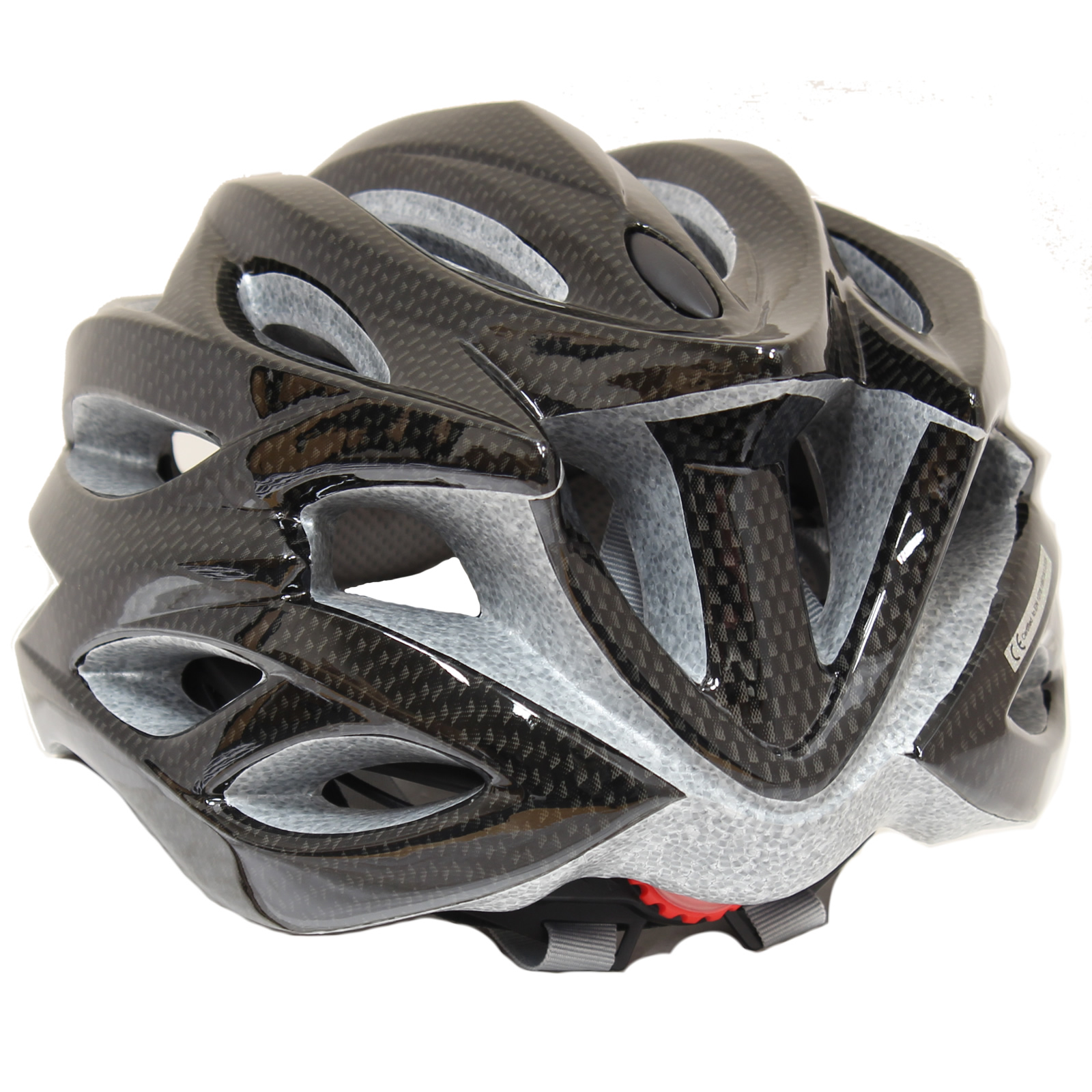 PEDALPRO CARBON FIBRE EFFECT BIKE HELMET + VISOR & LED LIGHT BICYCLE