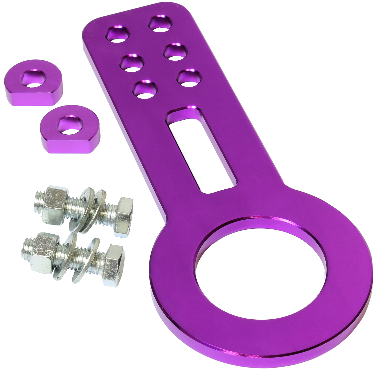 PURPLE ALLOY FRONT CAR TOWING HOOK ALUMINIUM EUROPEAN/RACING TOW RING
