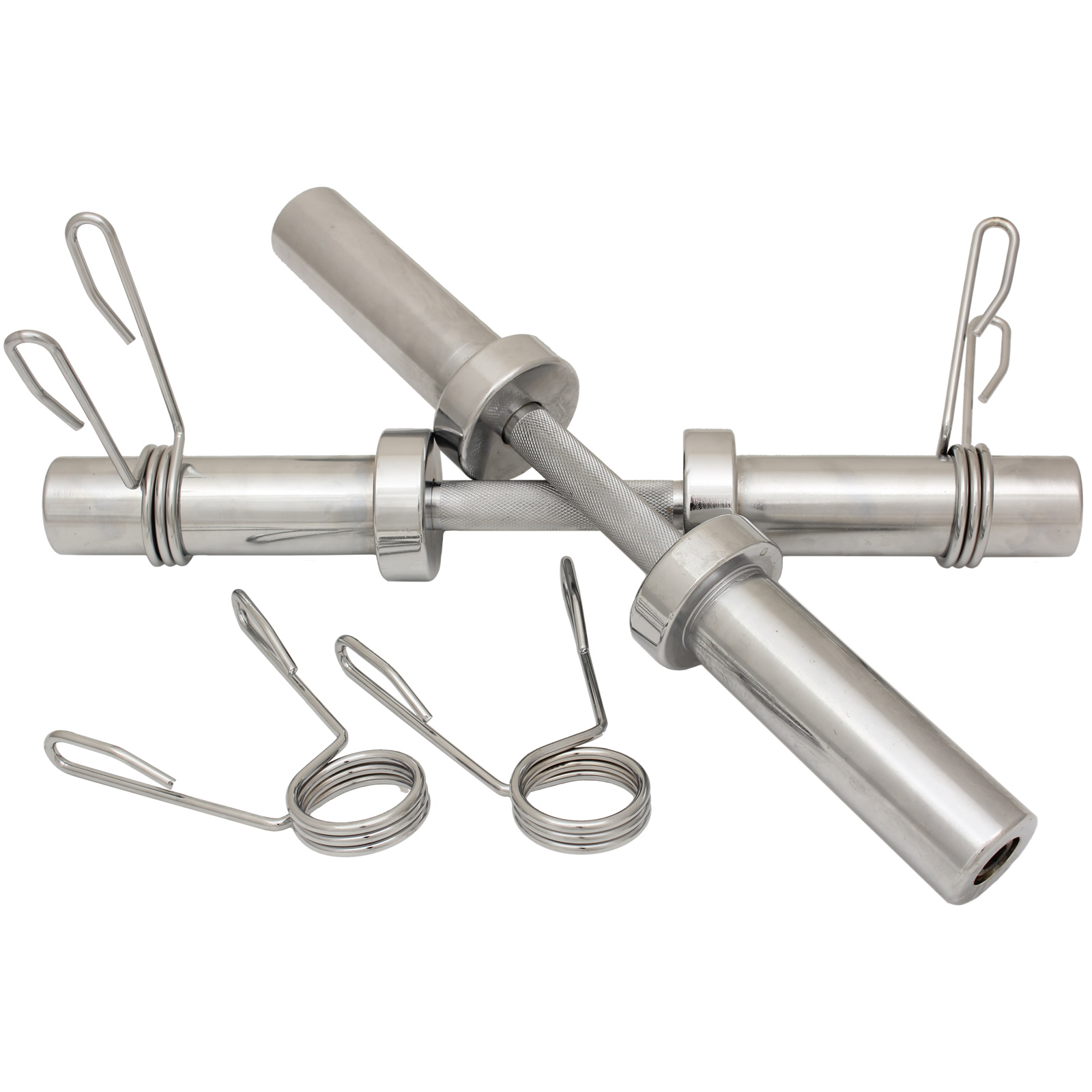 20” OLYMPIC 2” DUMBBELL BARS & SPRING COLLARS SET WEIGHT LIFTING