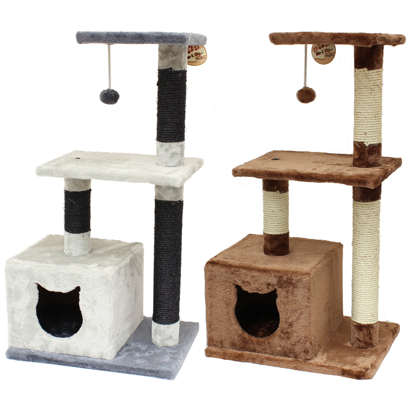 ME & MY PET CAT/KITTEN SPRING TOY PLAY TREE & SCRATCHER ACTIVITY CENTRE