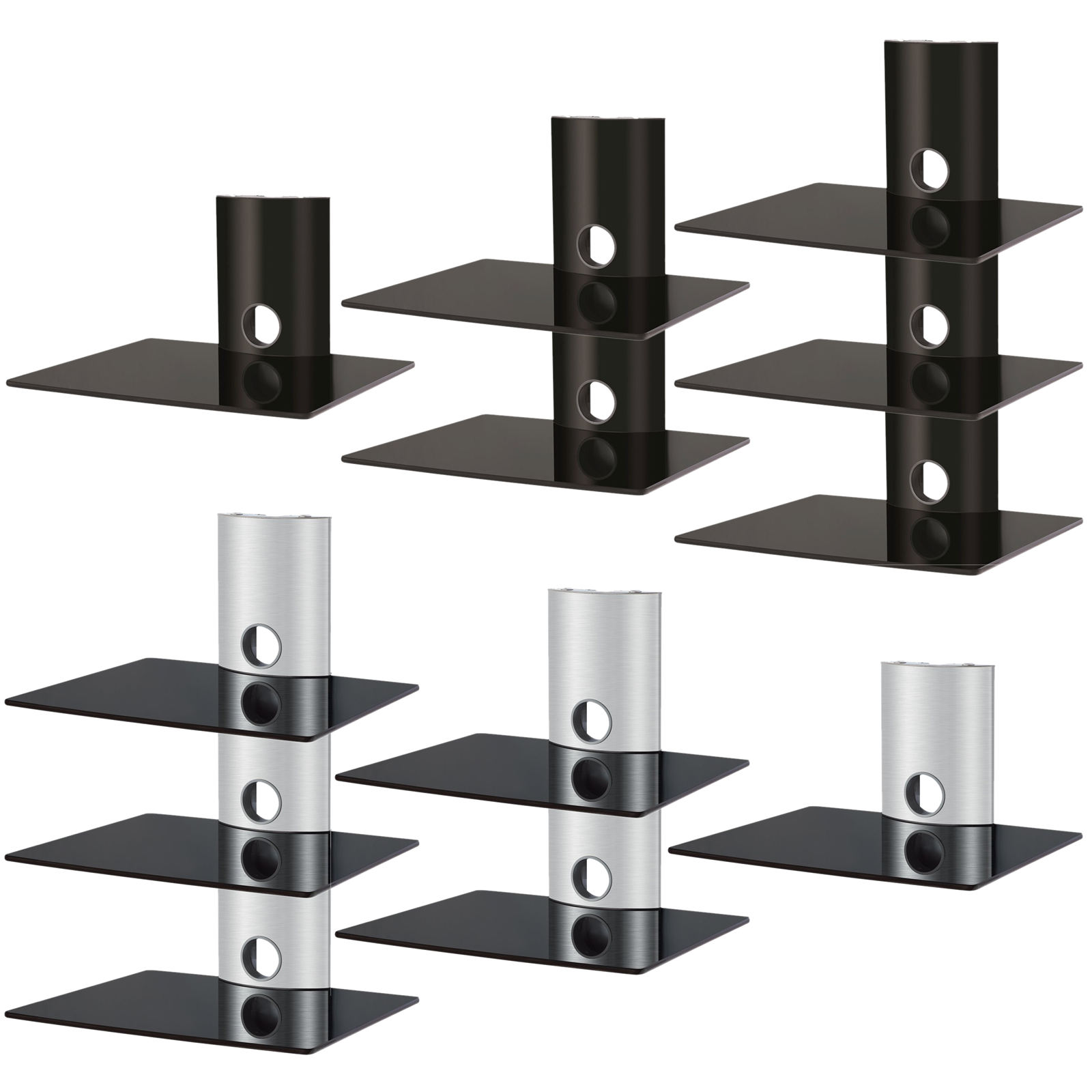 FLOATING GLASS SHELF TV/DVD/BLURAY/BOX/CONSOLE/AV WALL MOUNT/BRACKET