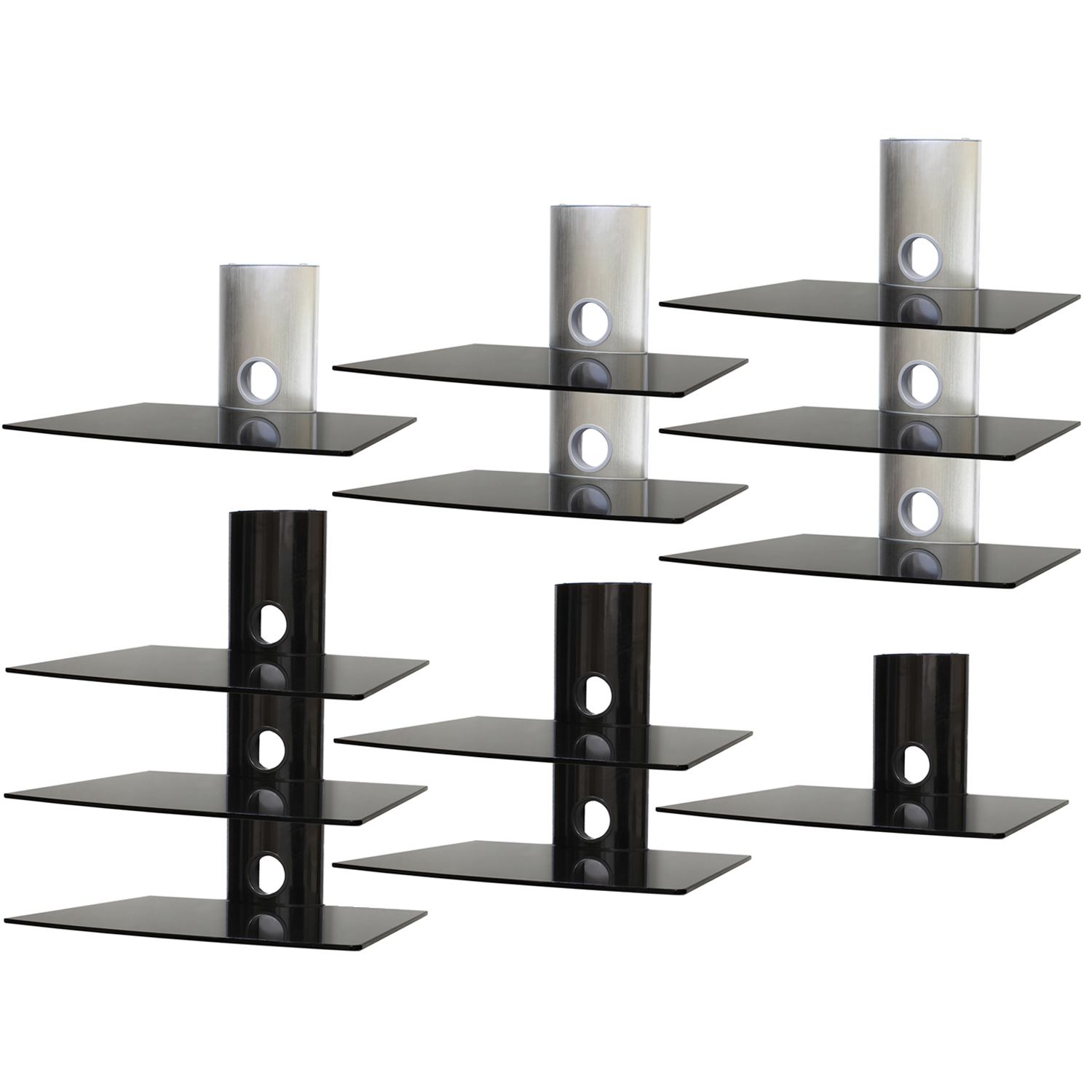 FLOATING GLASS SHELF TV/DVD/BLURAY/BOX/CONSOLE/AV WALL MOUNT/BRACKET