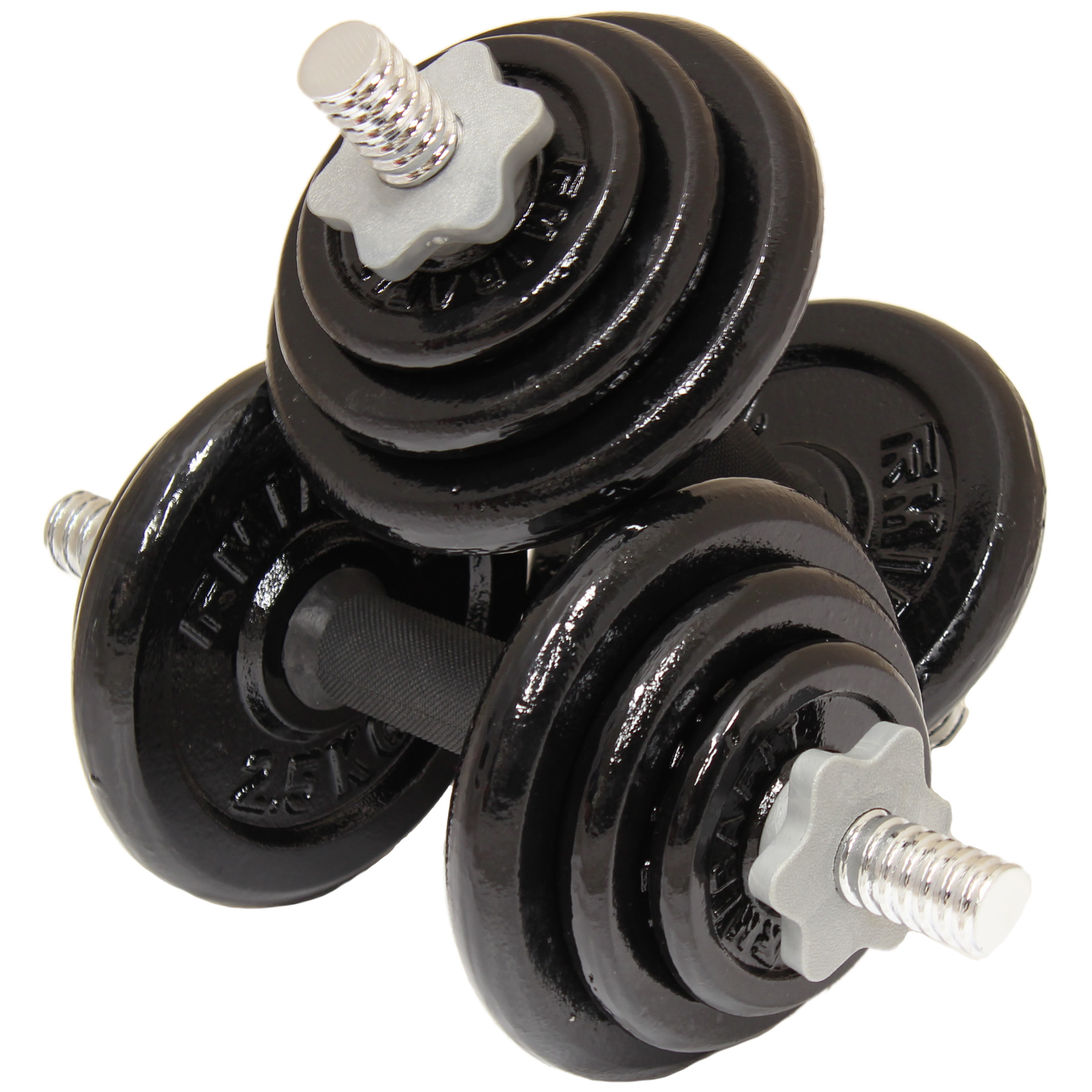 MIRAFIT 20kg Cast Iron Dumbbell Set Gym Weights Fitness/Weight Lifting