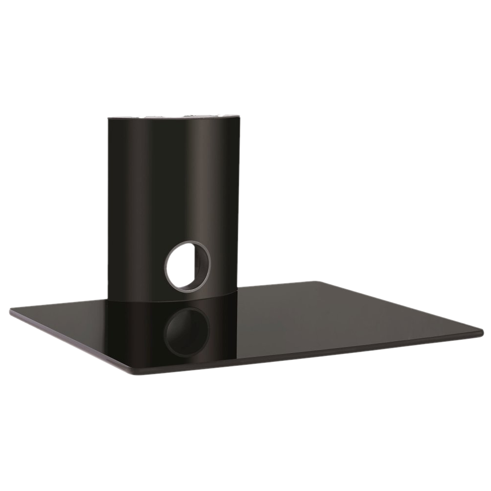 Hartleys Wall Mount Single Floating Black Glass DVD HiFi Shelf Sky Box Bracket eBay