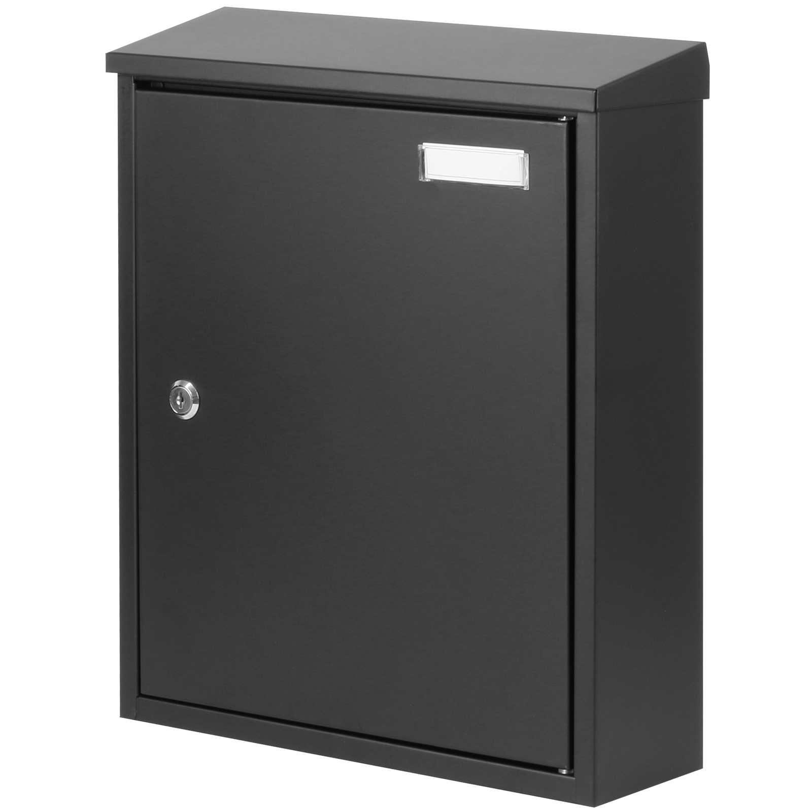 BLACK WALL MOUNTED LOCKING OUTDOOR MAILBOX/POSTBOX LETTER/MAIL/POST BOX