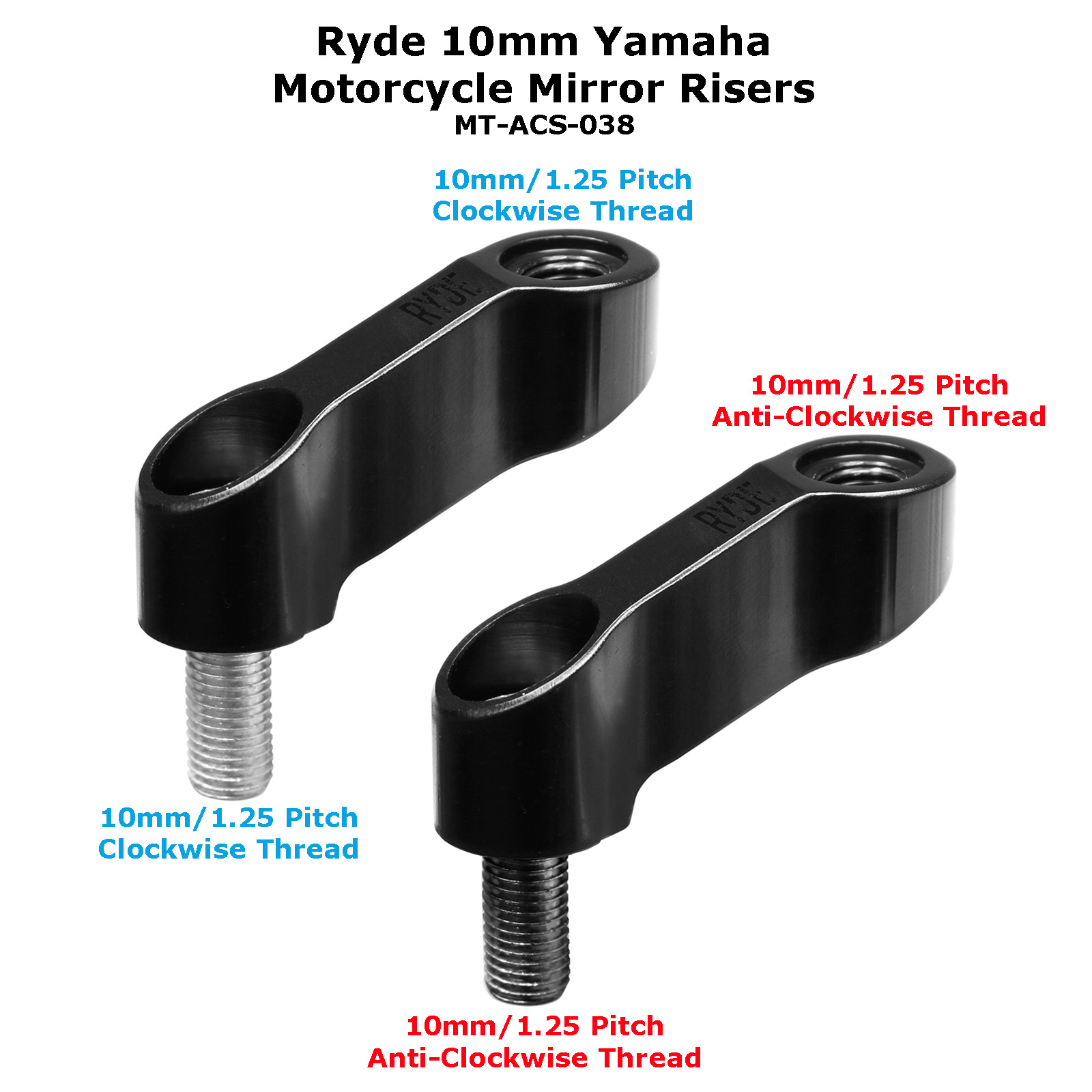 RYDE 10MM YAMAHA MOTORCYCLE MIRROR RISER/EXTENDER MOTORBIKE/BIKE