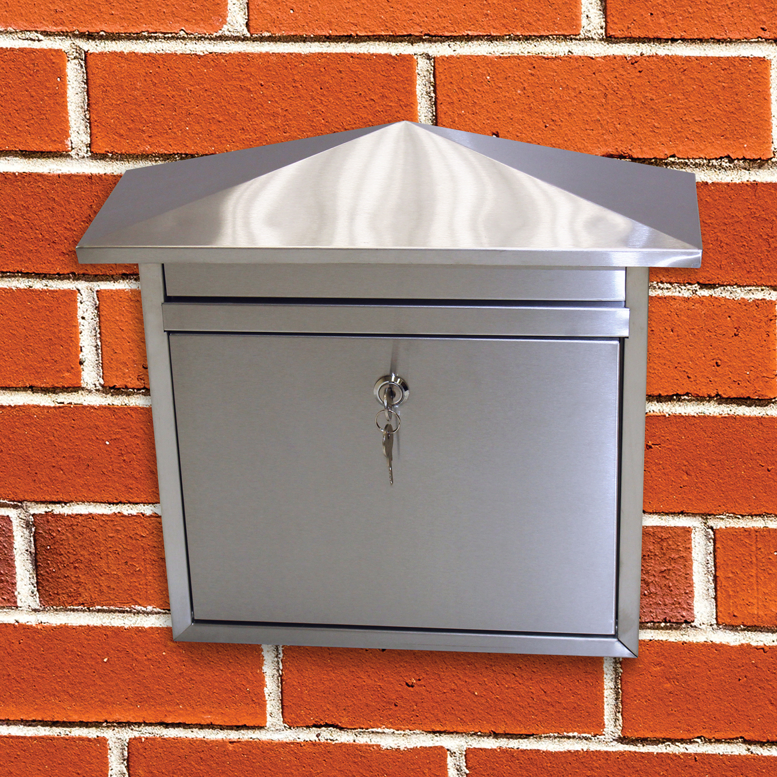 CONTEMPORARY STAINLESS STEEL HOUSE WALL POST BOX LETTER/MAIL MAILBOX